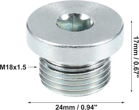 X AUTOHAUX M18x1.5 الصلب زيت المحرك قابس التصريف المسمار لسيارات BMW 545i 550i 650i 750i 760i X5 X6 E60 E63 لمازدا 3 5 6 CX-5 CX-7 RX-8 لهجة فضية in Saudi Arabia
