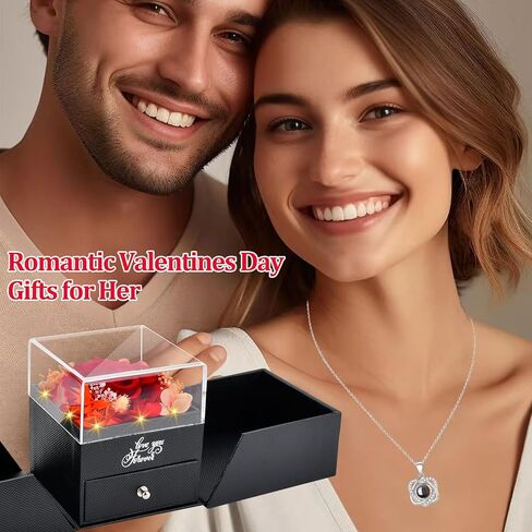 هدايا عيد الأم للأم: وردة حقيقية للأبد مع قلادة على شكل قلب، عيد الميلاد، الذكرى السنوية لعيد الحب، هدايا جالنتين للنساء، صديقتها، زوجة الجدة، قلادة رومانسية محفوظة من الزهور الحقيقية in Kuwait