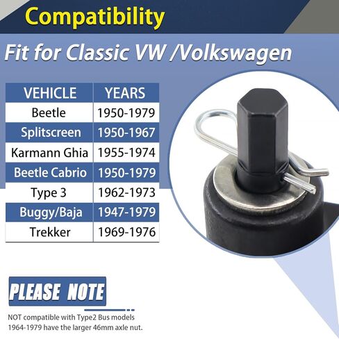 000133 Torque Multiplier Leverage Tool Compatible with Classic Vw Bug/Volkswagen Beetle, 36mm Axle Nut and Flywheel Gland Nut Removal & Installation Tool in Saudi Arabia