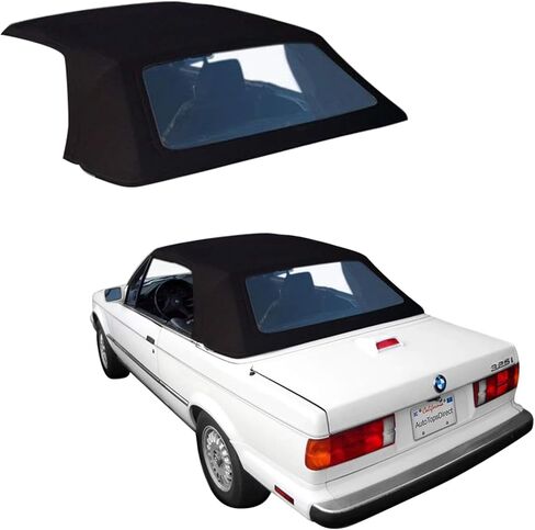 Sierra Auto Tops & Seats Convertible Top for 1987-1993 BMW 3 Series - Black, Cloth, Canvas - Convertible Top Replacement with Plastic Window - BMW E30 Convertible Top, Complete Soft Top in Saudi Arabia
