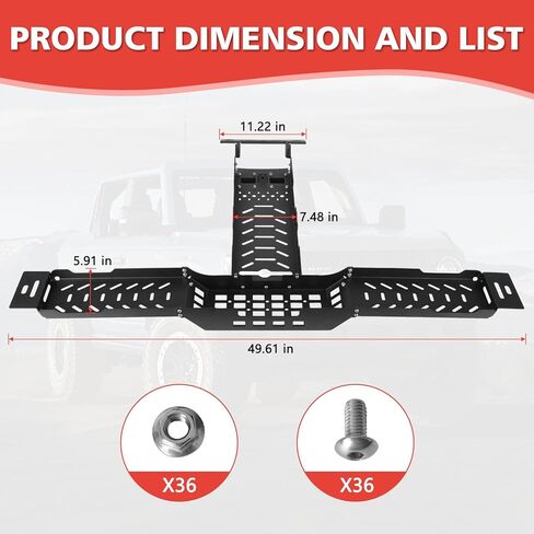 MAIKER Bronco Overhead Storage MOLLE Panel Kit Top Cargo Management Rack Compatible with 2021-2025 Ford Bronco 4-Door; Heavy-Duty Metal Armor, Extra Storage, MOLLE Gear Mount in Saudi Arabia
