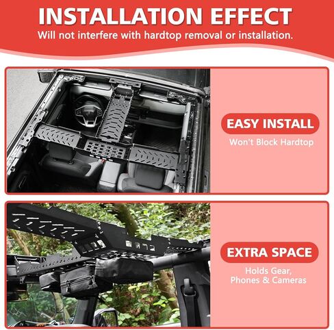 MAIKER Bronco Overhead Storage MOLLE Panel Kit Top Cargo Management Rack Compatible with 2021-2025 Ford Bronco 4-Door; Heavy-Duty Metal Armor, Extra Storage, MOLLE Gear Mount in Saudi Arabia
