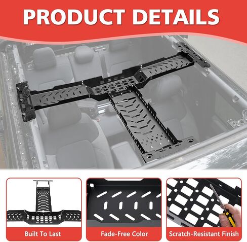 MAIKER Bronco Overhead Storage MOLLE Panel Kit Top Cargo Management Rack Compatible with 2021-2025 Ford Bronco 4-Door; Heavy-Duty Metal Armor, Extra Storage, MOLLE Gear Mount in Saudi Arabia