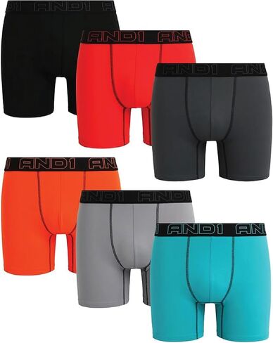 AND1 Men's Underwear – 6 Pack Super Soft Performance Boxer Briefs (S-3XL) in Kuwait