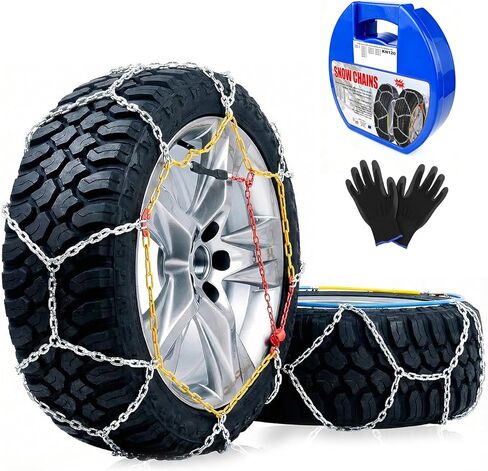 سلاسل إطارات الثلج العالمية C-Hopetree للسيارات وسيارات الدفع الرباعي، سلاسل إطارات كابل مضادة للانزلاق في حالات الطوارئ قابلة لإعادة الاستخدام لفصل الشتاء، مصممة لتعزيز الجليد والثلج والجر، موديل KN90 in Kuwait