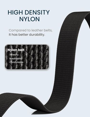 أحزمة GEIT من النايلون المطاطي للرجال، حزام شبكي مرن غير مرئي للعمل الجولف مقاس 1.5 بوصة مع إبزيم معدني سريع التحرير قابل للتعديل in Kuwait