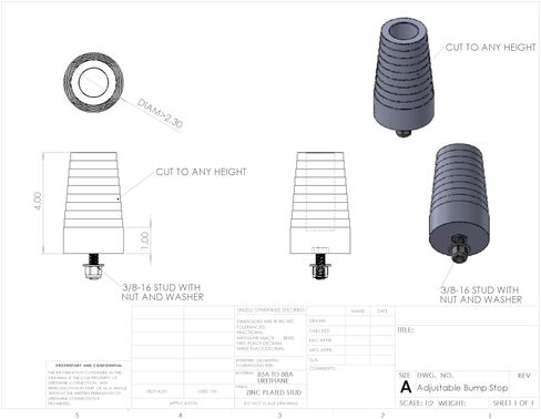 Adjustable Bump Stops, Black Polyurethane, Cut to Height, with 3/8-16 Stud Nut and Washer, 2 Pack in Saudi Arabia