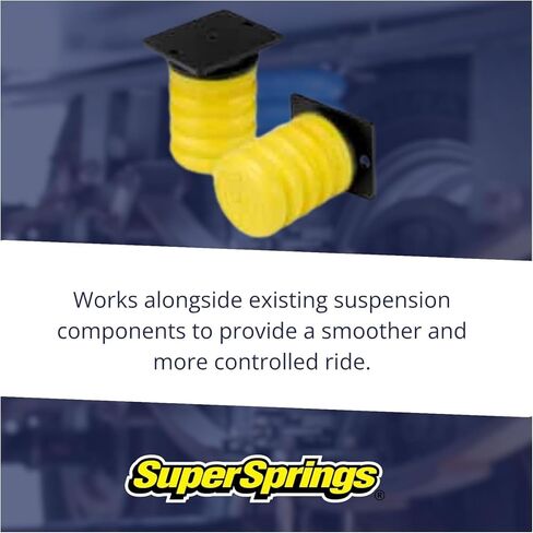 نظام مساعد التعليق الخلفي Super Springs باللون الأصفر لمركبات RAM 2500 3500 4500 5500 | ترقية نظام التعليق لدعم الحمل الثقيل | يقلل من الترهل ويحسن الاستقرار والتحكم | SSR-302-54 in Kuwait