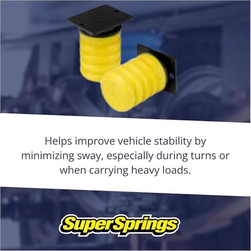 نظام مساعد التعليق الخلفي Super Springs باللون الأصفر لمركبات RAM 2500 3500 4500 5500 | ترقية نظام التعليق لدعم الحمل الثقيل | يقلل من الترهل ويحسن الاستقرار والتحكم | SSR-302-54 in Kuwait