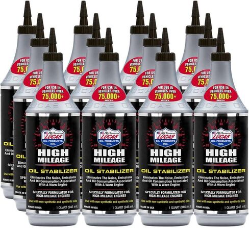Lucas Oil 10118 High Mileage Oil Stabilizer, Quart, Case Of 12 in Saudi Arabia