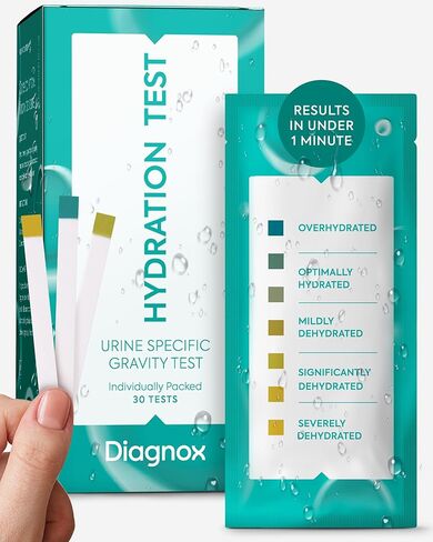DIAGNOX Hydration Urine Test Strips - Urine Specific Gravity Test Strips for Accurate Hydration Monitoring - Individually Packaged and Clinical Grade [30 Tests] in Kuwait