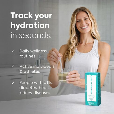 DIAGNOX Hydration Urine Test Strips - Urine Specific Gravity Test Strips for Accurate Hydration Monitoring - Individually Packaged and Clinical Grade [30 Tests] in Kuwait