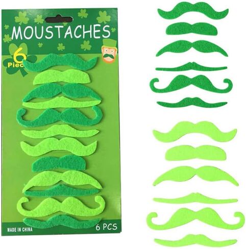6 Pcs St. Patrick's Day Mustache, Fake Green Mustaches for Irish St Patrick's Day Party Decor in Saudi Arabia