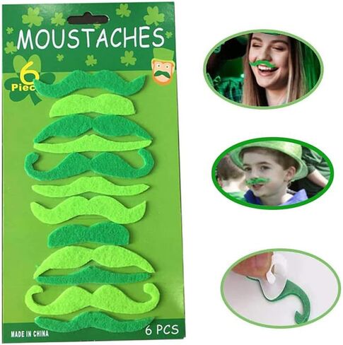 6 Pcs St. Patrick's Day Mustache, Fake Green Mustaches for Irish St Patrick's Day Party Decor in Saudi Arabia