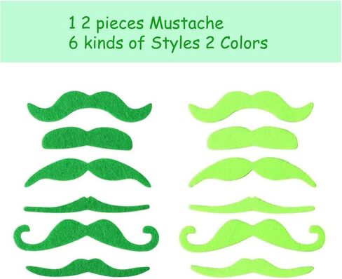 6 Pcs St. Patrick's Day Mustache, Fake Green Mustaches for Irish St Patrick's Day Party Decor in Saudi Arabia