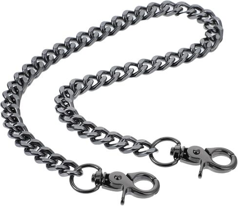 Black Metal Wallet Chain Heavy Duty Pocket Keychains Punk Goth Keyring Pant Chains Belt Trouser Chain Hip Hop Pocket Jean Chain with Round Clasp Waist Chain for Women Men Clothing Accessories in Saudi Arabia