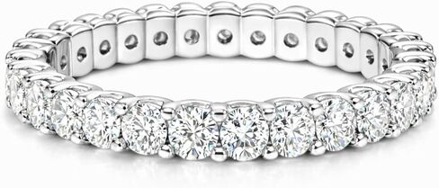 1 1/2 Carat Ct VS Lab Grown Diamond Eternity Band Wedding Ring Genuine Real Round Created in 14K White Gold for Women and Men in Saudi Arabia
