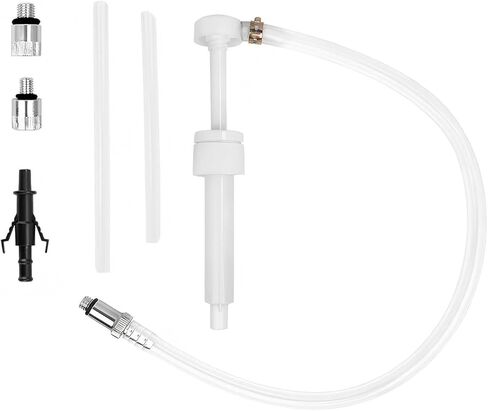 1 Set Transmission Fluid Pump Kit, 8cc Push-type Oil Transfer Pump, Anti-Clog Fluid Pump Automotive with 3/8" Swivel and 8mm 10mm Adapters for Oil WaterUniversal for Most Cars (White) in Kuwait