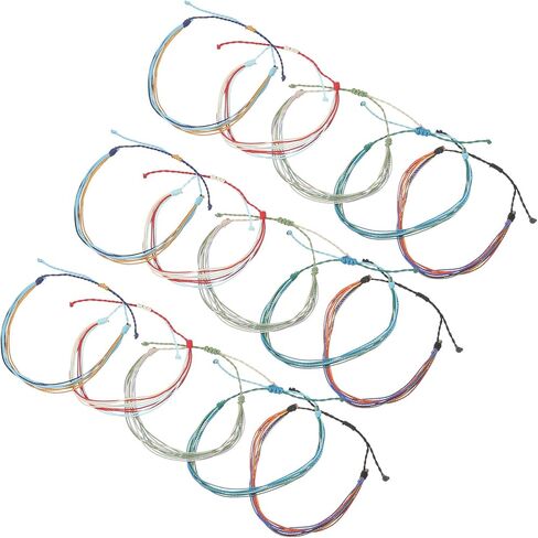 Uonlytech 16pcs Bohemian Style Waterproof Woven Anklet Bracelets for Women, Waxed Cord Beach Jewelry String Bracelets, Casual Seasonal Foot Accessories Random Color in Saudi Arabia