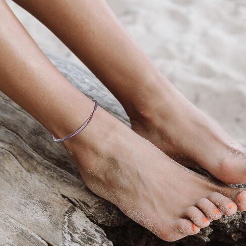 Uonlytech 16pcs Bohemian Style Waterproof Woven Anklet Bracelets for Women, Waxed Cord Beach Jewelry String Bracelets, Casual Seasonal Foot Accessories Random Color in Saudi Arabia