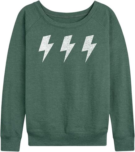 Instant Message - Row of 3 Lightning Bolts - Women's Lightweight French Terry Long Sleeve Shirt in Saudi Arabia