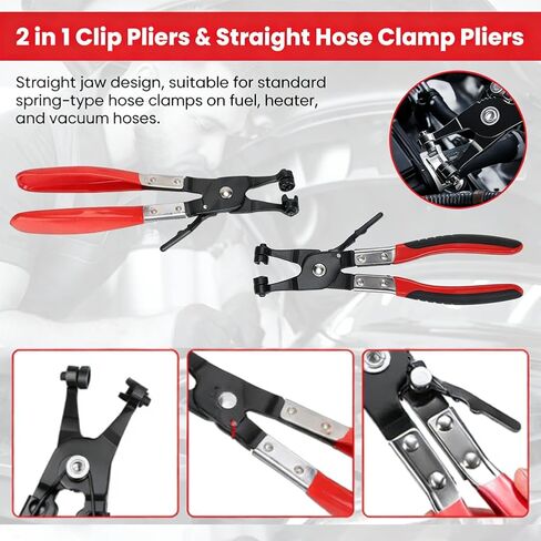 Automotive Electrical Disconnect Pliers Kit 5pc Fuel Line Tool Set Hose Clamp 60° Angled Connector Separator Trim Clip Removal Tools Plug Release & Wire Terminal Remover for Auto Repair in Saudi Arabia