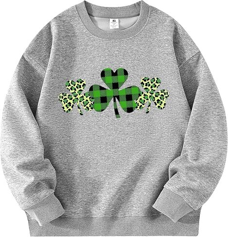 سويت شيرت برقبة دائرية للجنسين لعيد القديس باتريك - تصميمات متنوعة من Clover Lucky للملابس غير الرسمية in Saudi Arabia