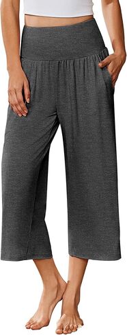 Ekouaer Womens Pajama Pants Wide Leg Capri Yoga Pants Lounge Comfy Sleep Pj Bottoms with Pockets in Saudi Arabia