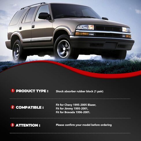 2PCS Rear Bump Stops, Rear Jounce Bumpers fits 1996-2001 Bravada, 1995-2005 Blazer, 1995-2001 Jimmy in Kuwait