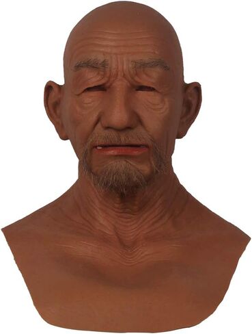 Realistic Old Man Face Mask for Adults Cosplay Crossdressers Silicone Face Mask Male in Saudi Arabia