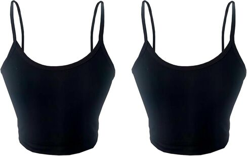Women's High Waist Crop Cami Tank Top, Elastic Fitted Sleeveless Camisole for Home, Travel, Party in Saudi Arabia