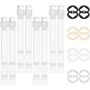 4Pairs Clear Bra Straps and Bra Strap Clips, Clear Strap Bras for Women, Non-Slip Invisible Bras Straps for Daily Dressing Wedding Banquets Yoga Fitness﻿ ﻿ in Saudi Arabia