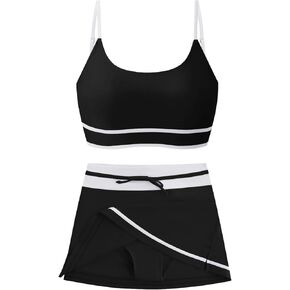 ملابس سباحة للفتيات طقم بيكيني مكون من قطعتين مع ملابس سباحة للشاطئ مبطنة عالية الخصر للفتيات من سن 11 إلى 15 سنة in Kuwait