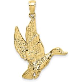 Real 10kt Yellow Gold Flying Mallard Duck Charm in Kuwait