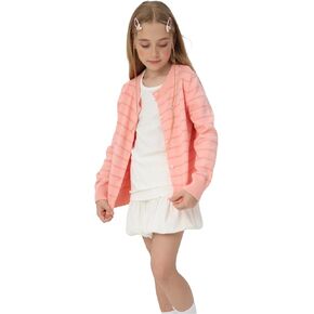 Girls Striped Cardigan Sweater 5-12 Years Girls Striped Knit Cardigan Children Long Sleeve in Saudi Arabia