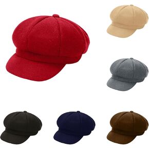 Fashion Newsboy Hats for Women Winter Warm Pageboy Cabbie Cap Beret,Women's Lightweight Cap with Elastic Back in Saudi Arabia