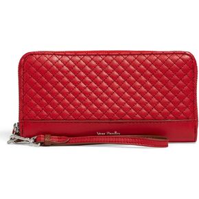 Carryall RFID Accordion Wristlet, Leather, Cardinal Red in Saudi Arabia