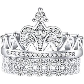 2.40 قيراط من الفضة الاسترليني عيار 925 مطلية بالذهب عيار 14 قيراط مكعب الزركون والزفاف وخطوبة الأميرة تيارا الملكة تاج 2 قطعة مجموعة خاتم الحب أفضل الهدايا للنساء in Kuwait