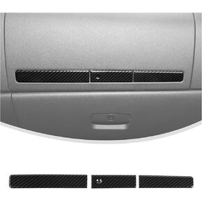 Linskip صندوق القفازات متوافق مع Chevy Silverado 2007-2013 & GMC Sierra 1500 2500HD 3500HD، زخرفة لوحة قيادة الركاب، ملحقات داخلية 3 قطع (ألياف الكربون السوداء) in Kuwait