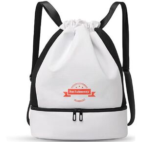 Drawstring Sports Backpack - Waterproof Fitness Bag With Shoe Compartment And Wet Bag, Suitable For Swimming And Basketball in Saudi Arabia