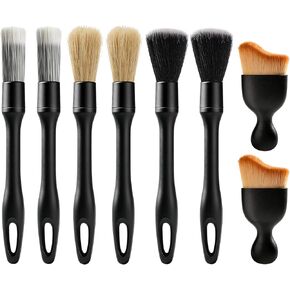 8PCS Car Detailing Brush Set, Ultra Soft Boars Hair Car Interior Detailing Brushes, Premium Car Wash Brush Kit for Professional Results ﻿Car Duster Interior or Exterior, Car Accessories Interior Tools in Kuwait