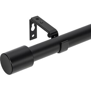 قضيب ستارة أسود قوي للغاية مقاس 1 بوصة للنوافذ الكبيرة - مجموعة قضبان شديدة التحمل قابلة للتعديل من 72 إلى 140 بوصة مع تشطيبات زخرفية وأقواس تثبيت - الحمام، المطبخ، غرفة النوم in Kuwait