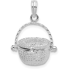 FJC Finejewelers فضة استرلينية مطلية بالروديوم سلة نانتوكيت ثلاثية الأبعاد قابلة للحركة 24 × 16 مم in Kuwait