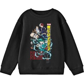 Bioworld My Hero Academia Season 6 Heroes Group Art Crew Neck Long Sleeve Youth Black Sweatshirt in Saudi Arabia