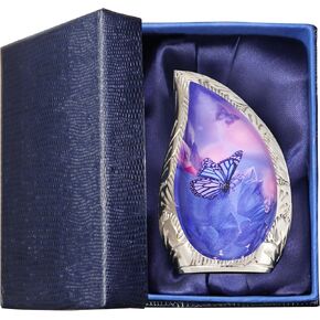 M MEILINXU جرة صغيرة للرماد للنساء والرجال، جرار صغيرة للرماد البشري للإناث والذكور البالغين، ديكور قطرة المسيل للدموع - جرة الفراشة الأرجواني والأزرق، حاوية حرق الجثث النحاسية، دمعة - تذكار صغير in Kuwait