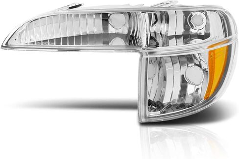 Chrome Housing Front Bumper Lights+Amber Corner Signal Lamps Compatible with 95-01 Ford Explorer/97 Mercury Mountaineer in Saudi Arabia