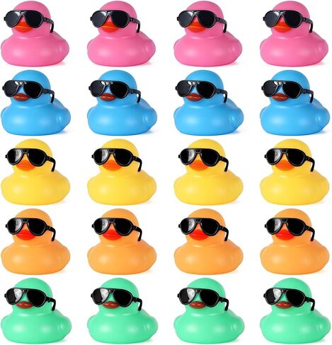BOZILY 48pcs Pink Rubber Ducks for Cars, Funny Car Ornament Gifts with Accessories (Ducks, Hats, Sunglasses, Necklaces, Tapes),Safe Rubber Dashboard Decor for Office, Home, Party in Saudi Arabia