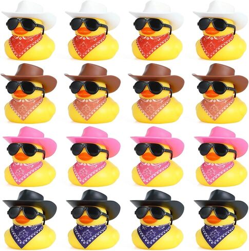 BOZILY 48pcs Pink Rubber Ducks for Cars, Funny Car Ornament Gifts with Accessories (Ducks, Hats, Sunglasses, Necklaces, Tapes),Safe Rubber Dashboard Decor for Office, Home, Party in Saudi Arabia