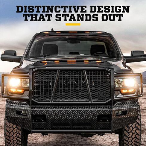 Husky Liners Aeroskin Lightshield PRO | Fits 2019-2026 Dodge Ram 2500/3500 (Excludes Sport Hood) | Low Profile Deflector/Bug Shield 1 pc.Black | 2820189 in Saudi Arabia
