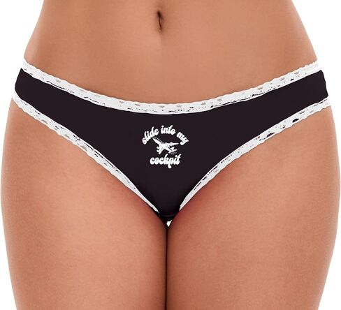 Knaughty Knickers Slide Into My Cockpit In To Cock Pit Crew Airline Travel Black and White Bikini Panties Adult Flirty Fun in Saudi Arabia